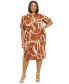 Фото #1 товара Plus Size Balloon-Sleeve Sarong Dress