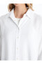 Фото #3 товара LCW Vision Düz Uzun Kollu Oversize Keten Karışımlı Kadın Gömlek