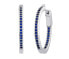 Фото #1 товара MILLA 22mm Silver Hoop Earrings with Blue Sapphire JJJE0106ESPB