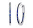 MILLA 22mm Silver Hoop Earrings with Blue Sapphire JJJE0106ESPB