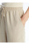 Фото #4 товара LCW Beli Lastikli Düz Keten Karışımlı Kadın Pantolon