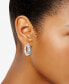 ფოტო #2 პროდუქტის Crystal Silver Plated Hoop Earring