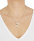 Фото #2 товара Macy's cubic Zirconia Heart 18" Pendant Necklace in Sterling Silver & 14k Gold-Plate