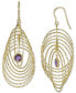 Фото #1 товара Garnet Bezel Spiral Drop Earrings (2 ct. t.w.) in 14k Gold-Plated Sterling Silver (Also in Amethyst)