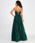 Фото #4 товара Juniors' Glitter-Tulle Lace-Up V-Neck Gown, Created for Macy's