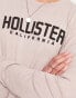 Фото #3 товара Hollister long sleeve t-shirt in beige with chest logo