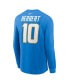 Фото #3 товара Men's Justin Herbert Powder Blue Los Angeles Chargers Player Name and Number Long Sleeve T-shirt