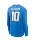 ფოტო #3 პროდუქტის Men's Justin Herbert Powder Blue Los Angeles Chargers Player Name and Number Long Sleeve T-shirt