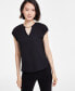 Фото #1 товара Women's Chain-Trim V-Neck Cap-Sleeve Top