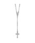 Фото #1 товара Diamond2Deal sterling Silver Polished Beaded Rosary Pendant Necklace 24"