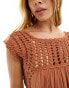 Фото #2 товара ASOS DESIGN crochet swing tiered maxi dress in rust