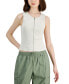 ფოტო #1 პროდუქტის Juniors' Zip-Front Mineral Washed Tank