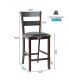 Фото #10 товара 2-Pieces Bar Stools Counter Height Chairs w/ PU Leather Seat