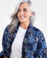 Petite Cotton Quilted Patchwork Jacket, Created for Macy's