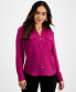 Petite Button-Front Blouse, Created for Macy's