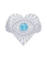 ფოტო #1 პროდუქტის Cubic Zirconia Evil Eye Heart Silver Plate Ring