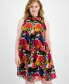 ფოტო #4 პროდუქტის Plus Size Mock Neck Sleeveless Swing Dress