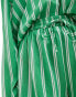 Esmee tie front stripe beach short co-ord in green