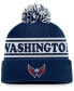 Фото #2 товара Men's Navy Washington Capitals Vintage-Like Sport Resort Cuffed Knit Hat with Pom