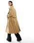 Фото #3 товара Bershka wool trench coat in camel