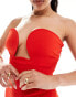 Фото #2 товара Aria Cove – Trägerloses Maxikleid in Rot mit tiefem Ausschnitt und Draht-Detail