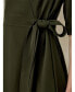 Фото #3 товара Women's Front Tie Wrap Silk Dress