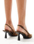 Bershka kitten heel court shoes in leopard print