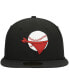 Фото #1 товара Men's Black Quad Cities River Bandits Authentic Collection Road 59FIFTY Fitted Hat