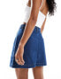 Nobody's Child Dalston denim mini skirt with zip detail in blue co-ord