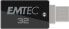 EMTEC T260B - 32 GB - USB Type-A / Micro-USB - 2.0 - 15 MB/s - Swivel - Black - Stainless steel