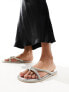 Фото #1 товара Simmi London Florai strappy flat sandal in silver