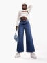 Фото #1 товара ASOS DESIGN cropped wide leg jean in mid blue