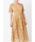 Фото #1 товара Women's All Over Lace Short Sleeves Midi Dress