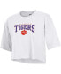 Women's White Clemson Tigers Boyfriend Cropped T-shirt