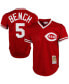 Фото #1 товара Men's Johnny Bench Red Cincinnati Reds 1983 Authentic Cooperstown Collection Mesh Batting Practice Jersey