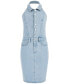 Women's Elodee Collared Halter Sleeveless Denim Bodycon Dress