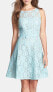 Фото #1 товара Taylor 191654 Womens Floral Lace Sleeveless Fit & Flare Dress Blue Size 10
