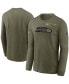 Фото #1 товара Men's Olive Seattle Seahawks 2021 Salute To Service Performance Long Sleeve T-Shirt