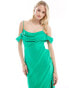 ASOS DESIGN Tall Exclusive cami cowl maxi dress with cold shoulder in green