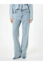 Фото #3 товара Taşlı Kot Pantolon Düşük Bel Düz Paça - Nora Longer Straight Jeans