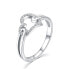 Romantic silver ring with zircons Heart R000210