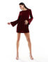 Фото #4 товара Nobody's Child velvet mini dress with fluted sleeves