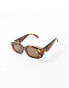 Фото #2 товара ASOS DESIGN rectangle tortoiseshell sunglasses in brown