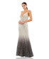 Фото #1 товара Women's Ieena Plunge Neck Ombre Sequin Gown