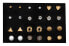 Набор изящных позолоченных серег - Золотые гвоздики (12 пар)