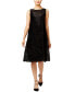 Фото #1 товара Alfani Women's Velvet Burnout A Line Dress Optic Dimension Black 12