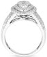 ფოტო #4 პროდუქტის Diamond Pear-Shaped Halo Cluster Engagement Ring (1 ct. t.w.) in 14k White Gold