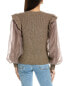 Фото #2 товара Design History Mixed Media Sweater Women's Brown Xs