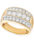 Фото #1 товара Men's Diamond Linear Cluster Ring (2 ct. t.w.) in 10k Gold