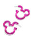 ფოტო #1 პროდუქტის Women's Mickey Mouse Pink Essential Hoop Earrings